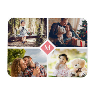 Simple 4 Family Photo Collage マグネット