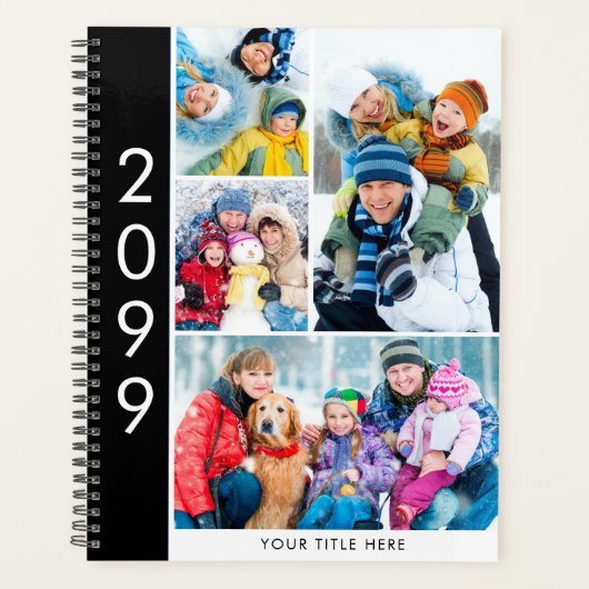 Simple 4 Photo Collage Personalized Planner プランナー手帳 (正面)