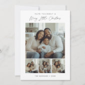 Simple 4 Photo Merry Little Christmas Kids  シーズンカード (正面)