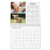 Simple 4 Photos Per Month 2026 Year-At-A-Glance カレンダー (2月 2026)