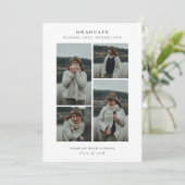 Simple 5 Photo Collage Graduation Party Invitation 招待状 (スタンド正面)