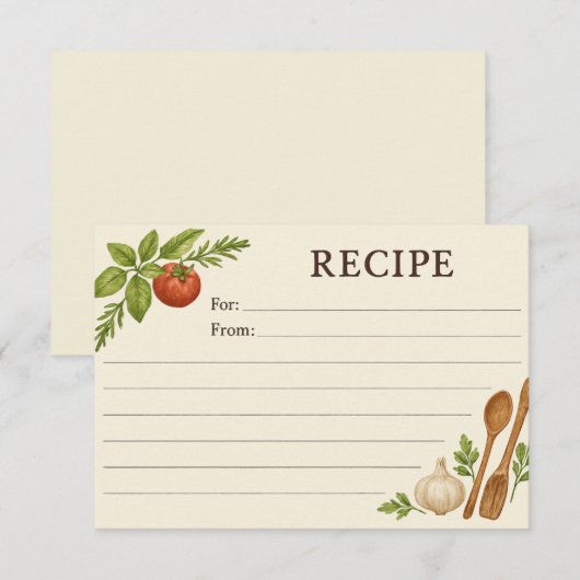 Simple Accents of Tuscany Recipe Card (正面/裏面)