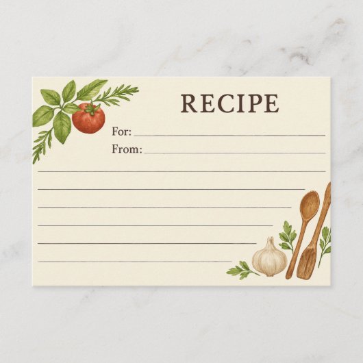 Simple Accents of Tuscany Recipe Card (正面)