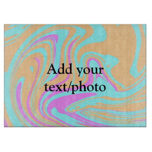 Simple acrylic pour marble add your text name cust カッティングボード (正面)