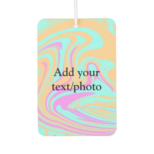 Simple acrylic pour marble add your text name cust カーエアーフレッシュナー (正面)