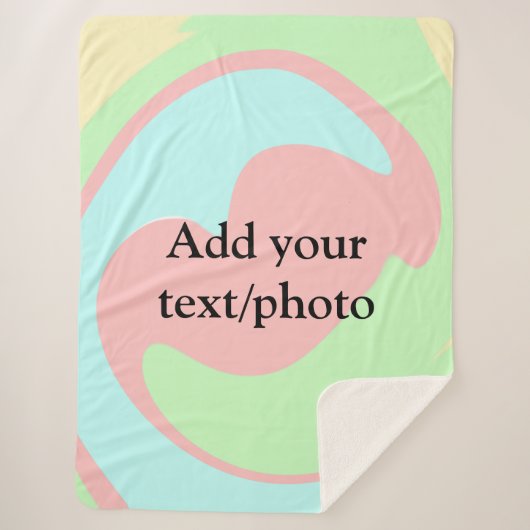 Simple acrylic pour marble add your text name cust シェルパブランケット (正面)