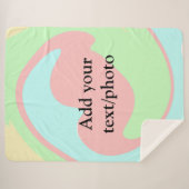 Simple acrylic pour marble add your text name cust シェルパブランケット (正面(横))