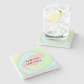 Simple acrylic pour marble add your text name cust ストーンコースター (横)