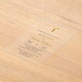 Simple acrylic Spanish baptism アクリル招待状 (レイダウン)