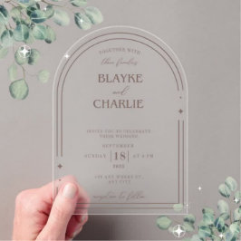 Simple Acrylic wedding arch 5 x7 invitation  アクリル招待状