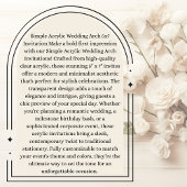 Simple Acrylic wedding arch 5 x7 invitation  アクリル招待状