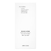 Simple Add Your Own Image  Salon Price List Menu ラックカード (裏面)