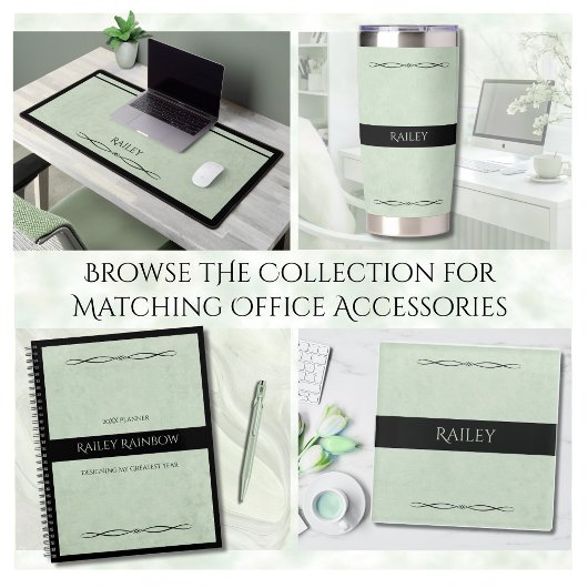 Simple Administrative Professional Sage Green デスクマット