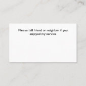 Simple Affordable Ride Hailing Business Cards 名刺 (裏面)