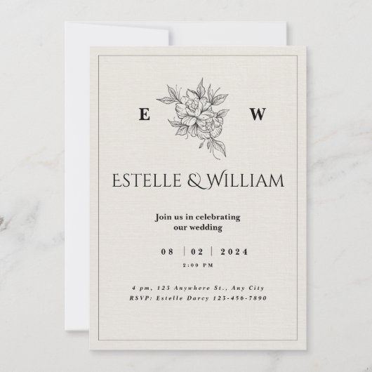 Simple and Affordable Rustic Wedding Invitations 招待状 (正面)
