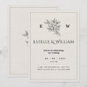 Simple and Affordable Rustic Wedding Invitations 招待状 (正面/裏面)