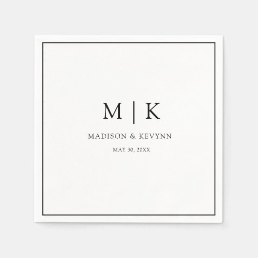 Simple and Chic | Wedding Napkins スタンダードカクテルナプキン (正面)