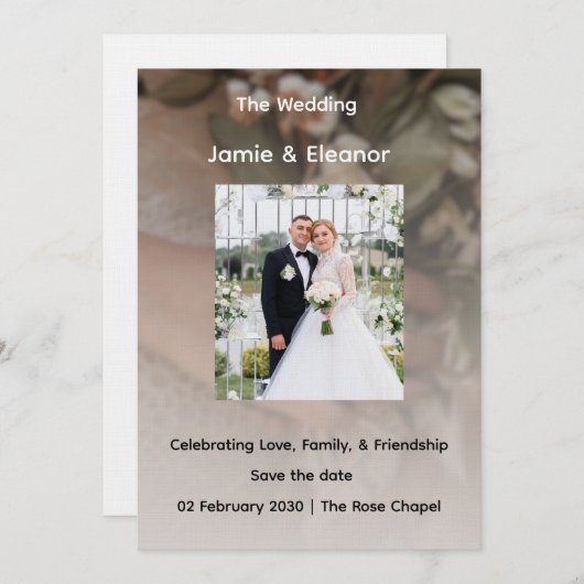 Simple and Class Weeding Invitation  招待状 (正面/裏面)