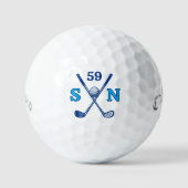 Simple and Cool Classic Blue Golfers Logo ゴルフボール (正面)