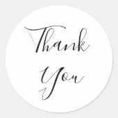 Simple And Elegant Cursive Thank You ラウンドシール (正面)