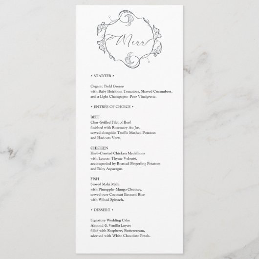 Simple and Elegant Minimalist Wedding Dinner Menu プログラム (正面)