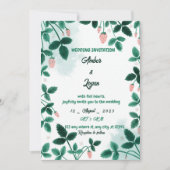 Simple and elegant strawberry wedding invitation 招待状 (正面)