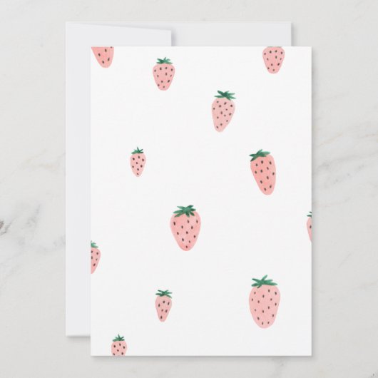 Simple and elegant strawberry wedding invitation 招待状 (裏面)