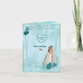 Simple and elegant wedding invitation in Sky Blue 招待状 (正面)