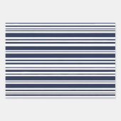 Simple and Modern Blue Striped ラッピングペーパーシート (正面)