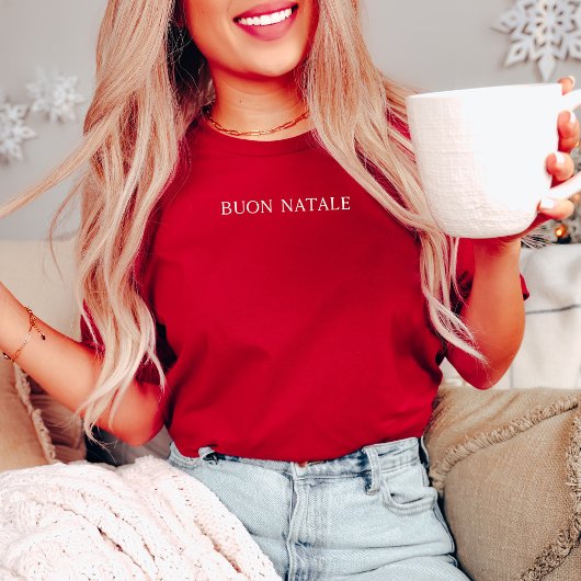 Simple and Stylish Buon Natale | Italian Christmas Tシャツ