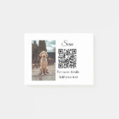 Simple animal name details QR code add text photo ポストイット (正面)