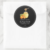 Simple Apricot Infused Honey Label ラウンドシール (バッグ)