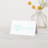 Simple Aqua Green and White Lotus Flower Business  ロイヤリティカード (正面)