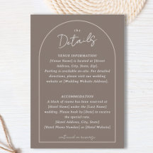 Simple Arched Border Wedding Custom Details Taupe