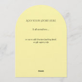 Simple Arched Die-Cut Yellow Floral Wedding 招待状 (裏面)
