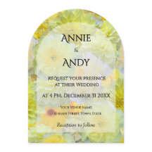Simple Arched Die-Cut Yellow Floral Wedding