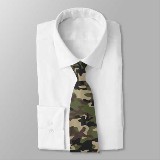 Simple Army Green Camouflage Pattern ネクタイ (タイ)