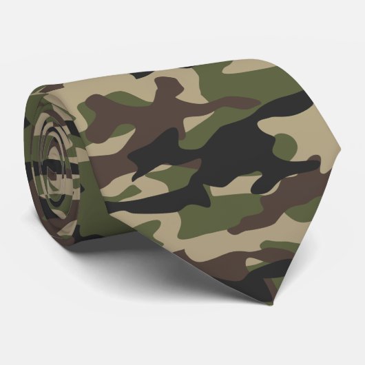 Simple Army Green Camouflage Pattern ネクタイ (ロール)