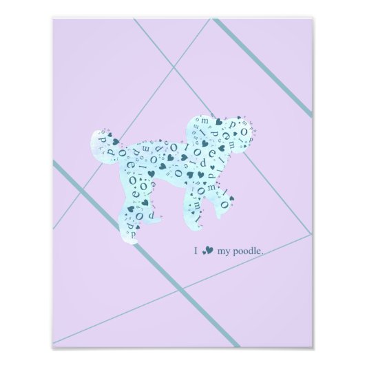 Simple art of poodle‘s silhouette フォトプリント (正面)