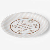 Simple Baby Is Brewing Doodle Coffee Baby Shower ペーパープレート (アングル)