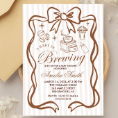 Simple Baby Is Brewing Doodle Coffee Baby Shower I 招待状