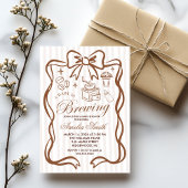 Simple Baby Is Brewing Doodle Coffee Baby Shower I 招待状
