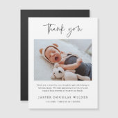 Simple Baby Photo Birth Stats Thank You Card (正面/裏面)