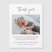 Simple Baby Photo Birth Stats Thank You Card (正面)