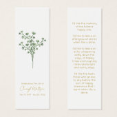 Simple Baby’s Breath Funeral Memorial Bookmark (正面&裏面)