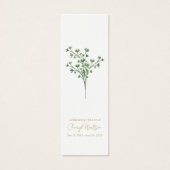 Simple Baby’s Breath Funeral Memorial Bookmark (正面)