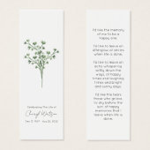 Simple Baby’s Breath Funeral Memorial Bookmark (正面&裏面)