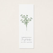 Simple Baby’s Breath Funeral Memorial Bookmark (正面)
