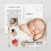 Simple baby shower thank you cards ポストカード (正面/裏面)