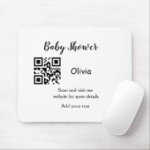 Simple baby shower website barcode QR add name det マウスパッド (マウス)